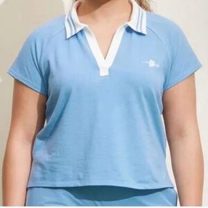 Prince Pickleball Cropped Polo - NWT - Size XL Women's Blue Polo Shirt